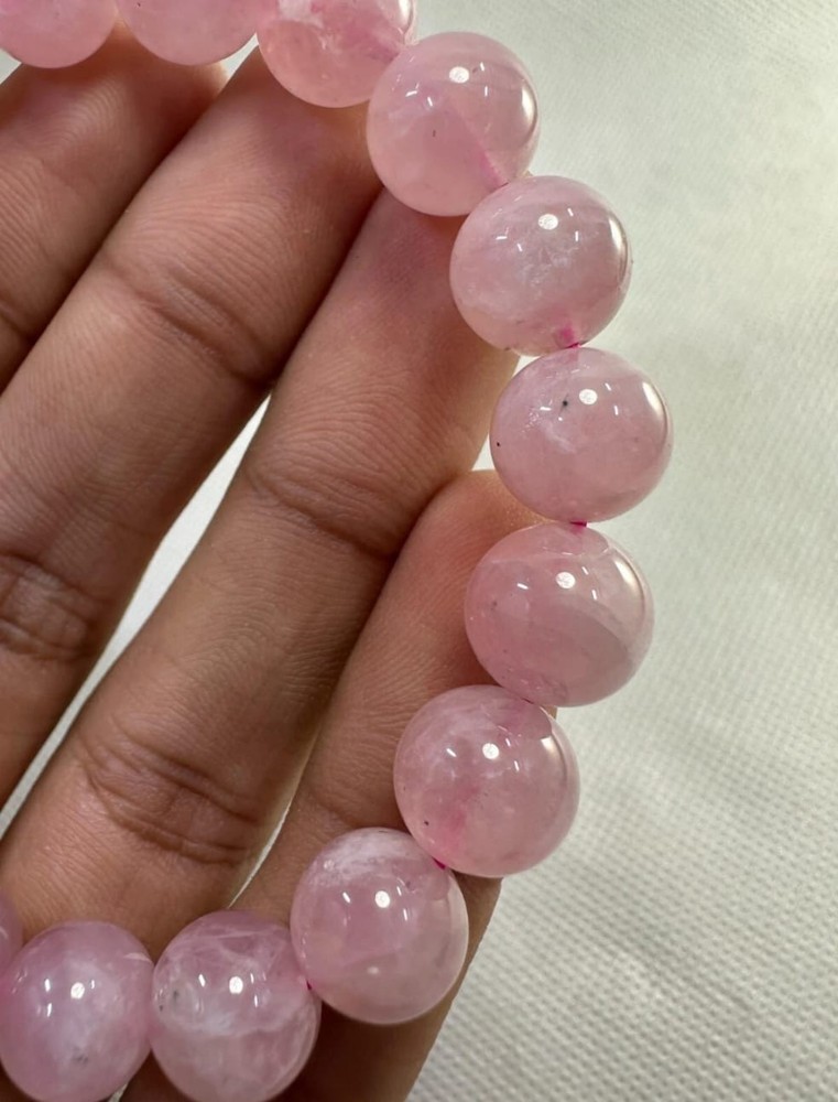 Top Quality Gemstone Rose Quartz Stretchable Bracelet Handmade