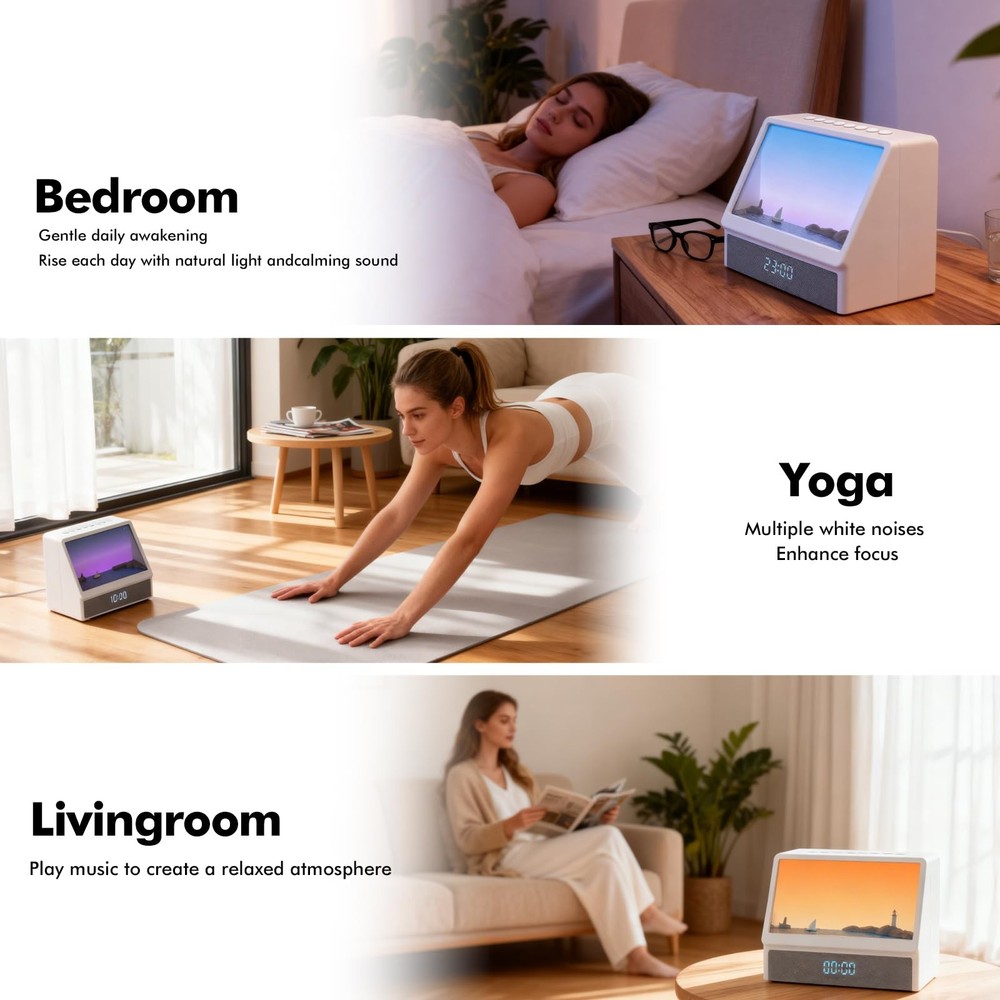 Sunrise Alarm Clock Light with White Noise Bluetooth Speaker