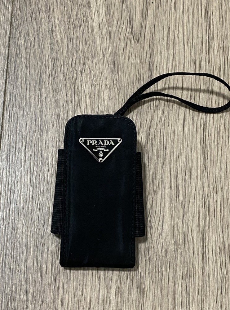 PRADA Black Nylon Cigarette Case Multi Pouch Small Bag, Expandable Sides
