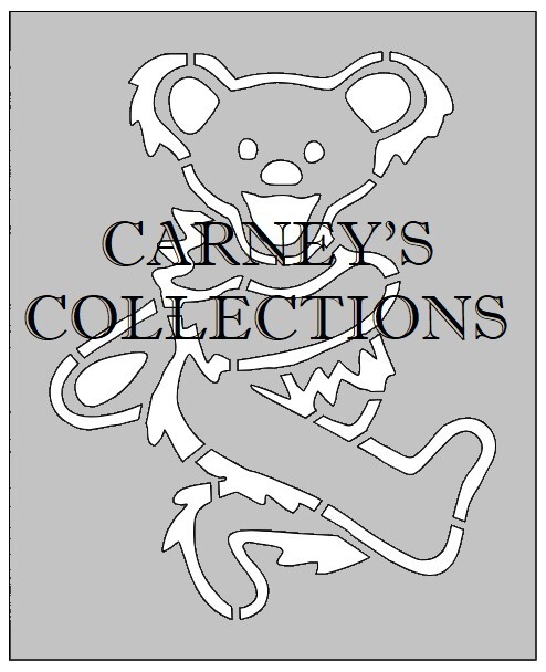 5"x6" Plastic Stencil, Grateful Dead Dancing Bear 4 (SA1367)*****