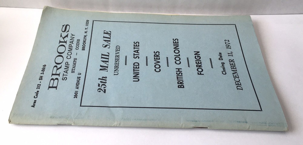 Brooks Stamp Company Brooklyn New York Old Auction Catalog 1972 Postage History