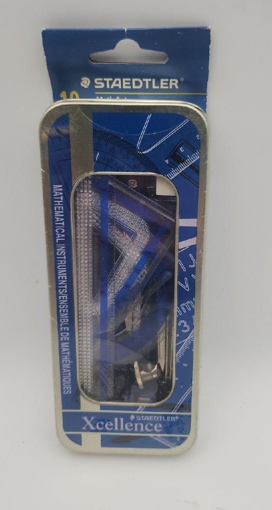 Staedtler Xcellence 10 PC Math Set - compass, square, protractor, ruler ++