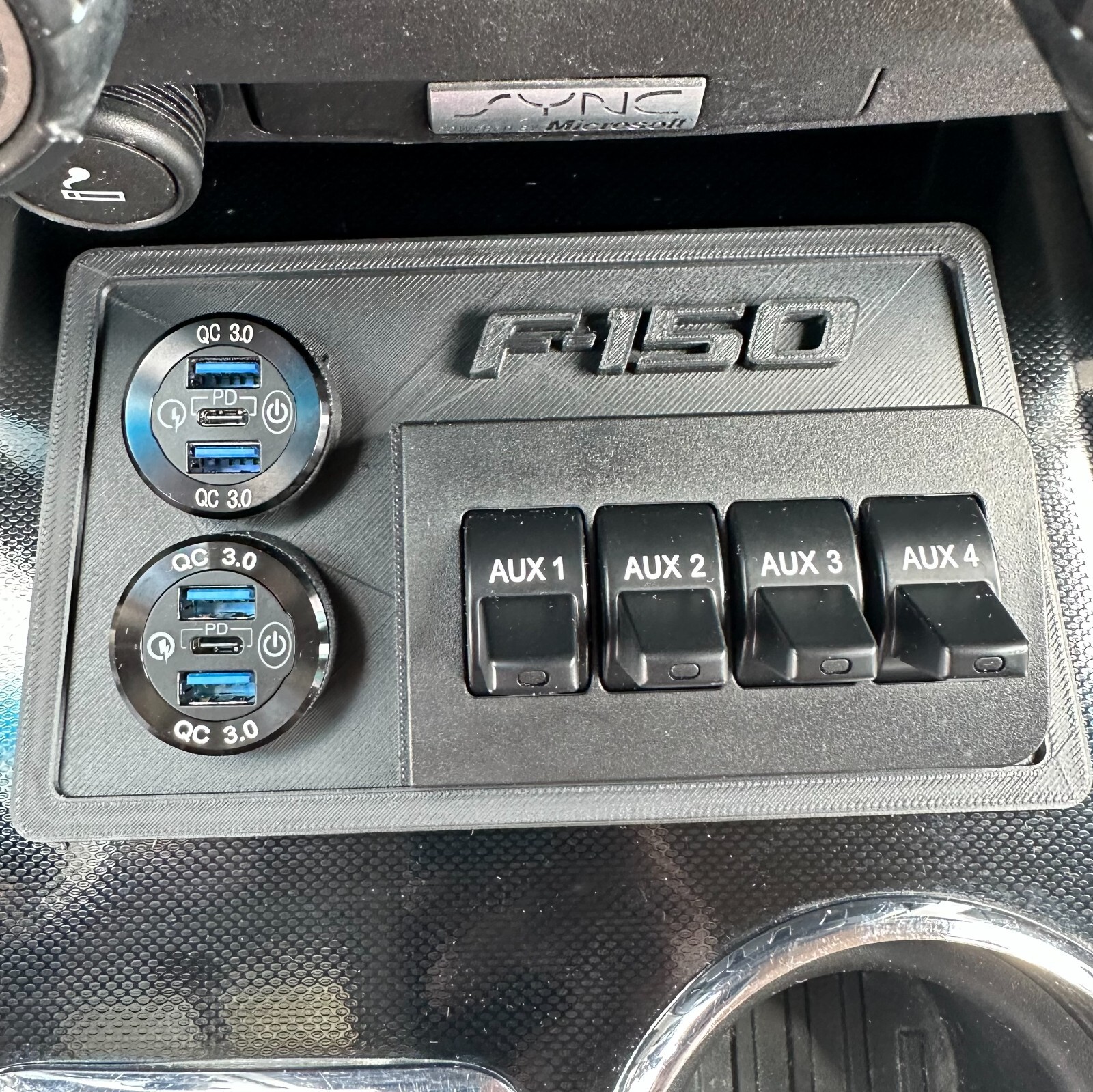 F-150 "Raptor Style" Upfitter Switch and USB/Boost Mount Panel (PANEL ONLY)