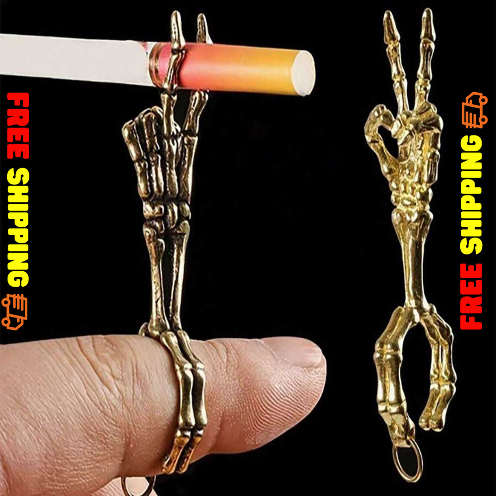 Cigarette Holder Skull Pattern Vintage Adjustable Prevent Hand Burn Ring Holder