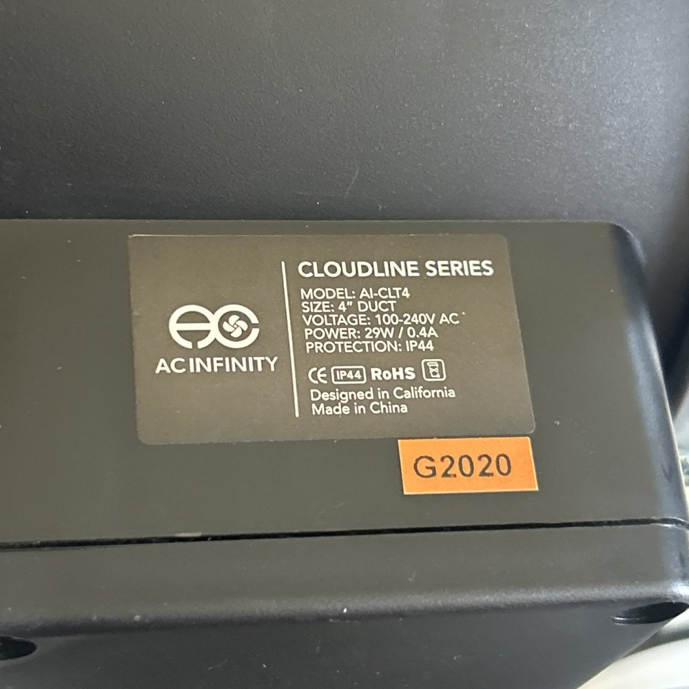 AC Infinity Cloudline T4 4” Inline Duct Fan AI-CLT4 Replacement Unit Tested