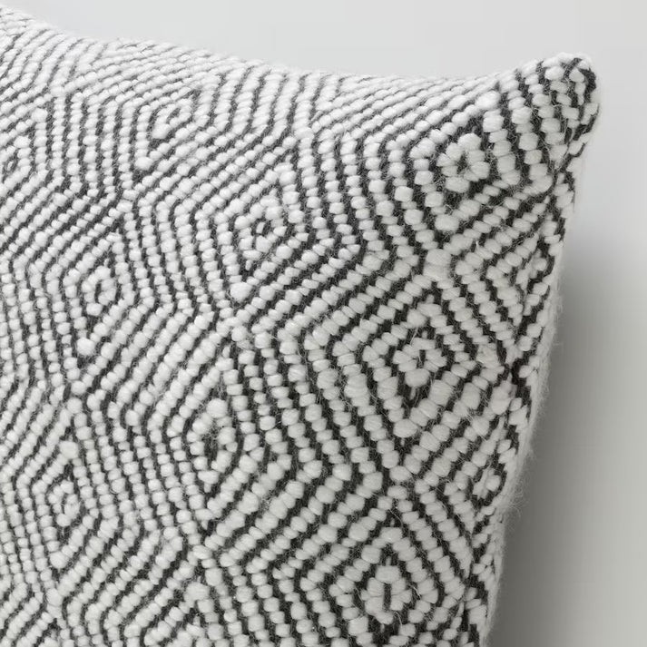 Ikea Dammott Pillow Cushion Cover 20" x 20" Dark gray /White New