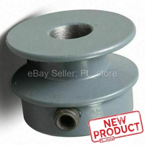 V-Belt Motor Pulley 1/2" Bore x 1-3/4" Dia Cast Iron Set Screw Fixed Bore Solid