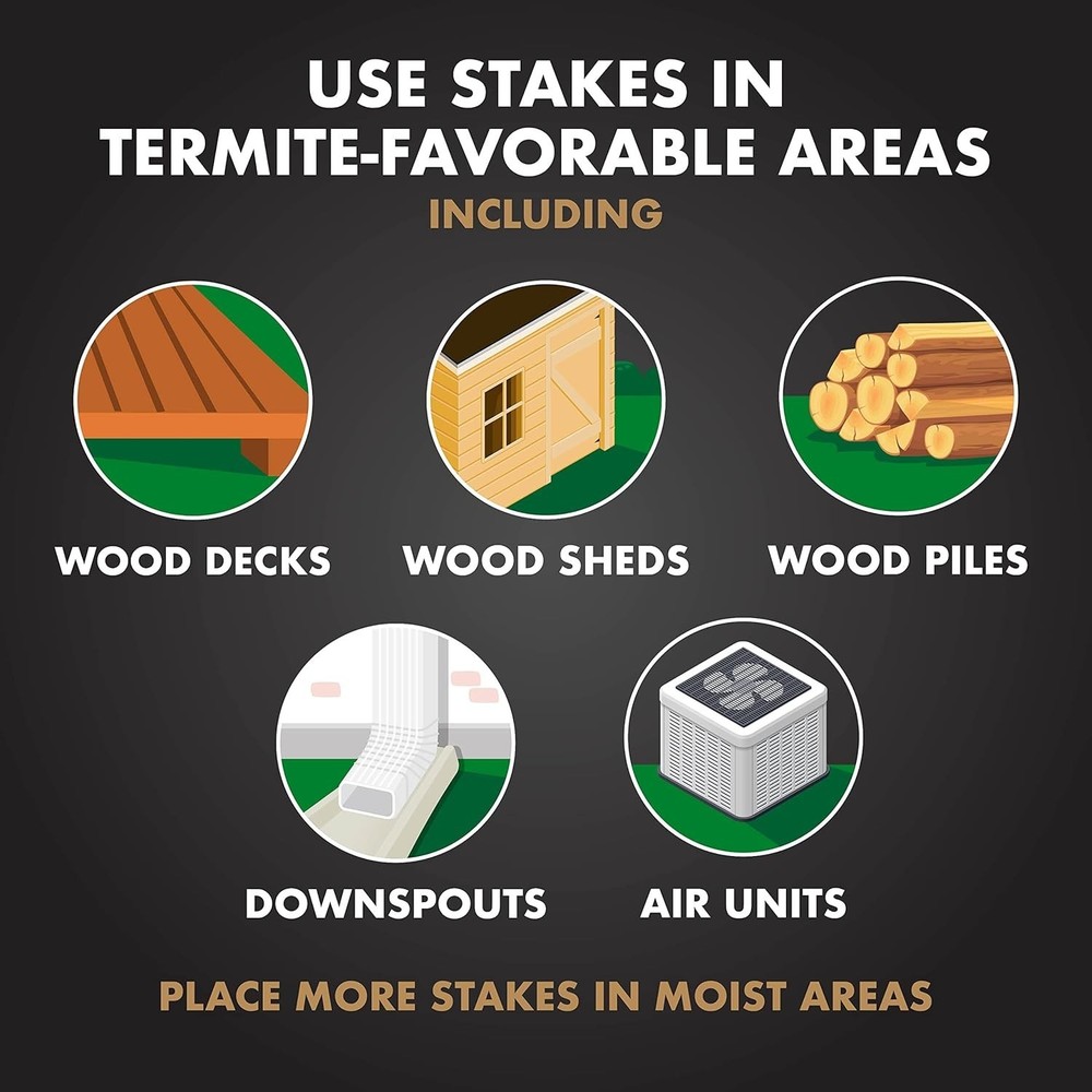 Spectracide Terminate Termite Detection & Killing Stakes, Foraging, 15 counts.