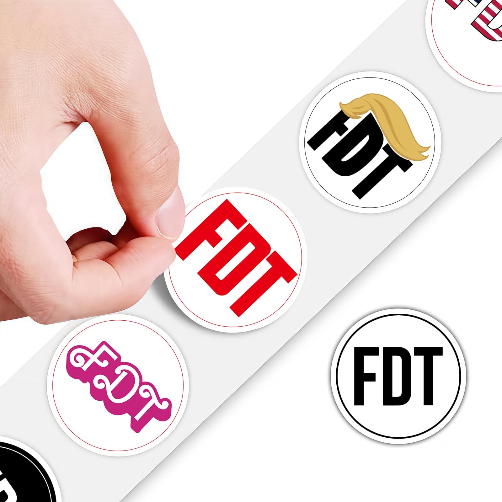 FDT Anti Tr××p Stickers Roll 500Pcs - 1.5in x 3.8cm, Multicolor
