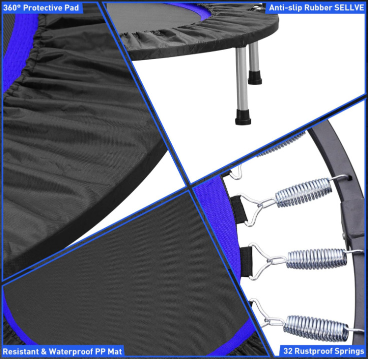 Mini trampolín fitness 40–48″ con barra ajustable para adultos y niños, Nuevo