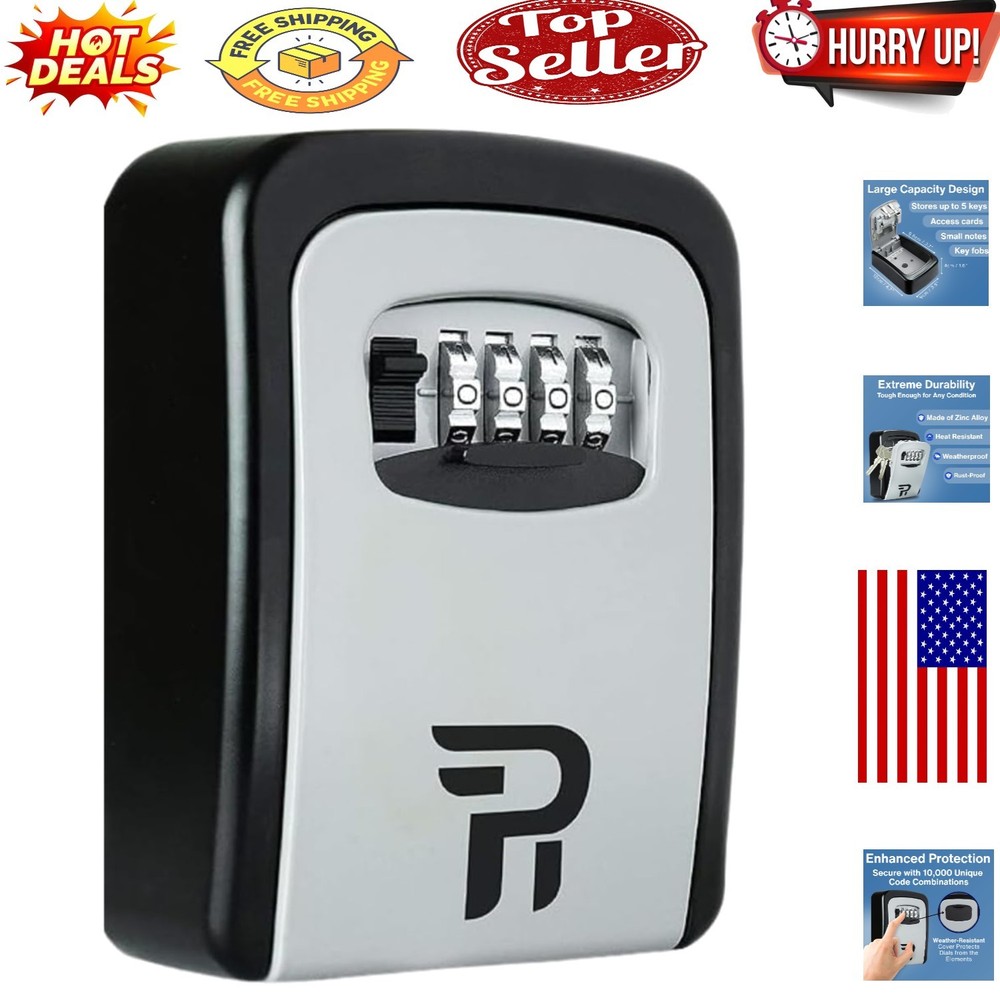 Secure Outdoor Key Lock Box with Combination Code