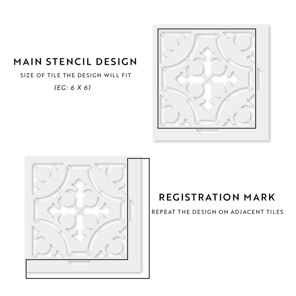 Yarrow Tile Stencil - Durable & Reusable Mylar Stencils