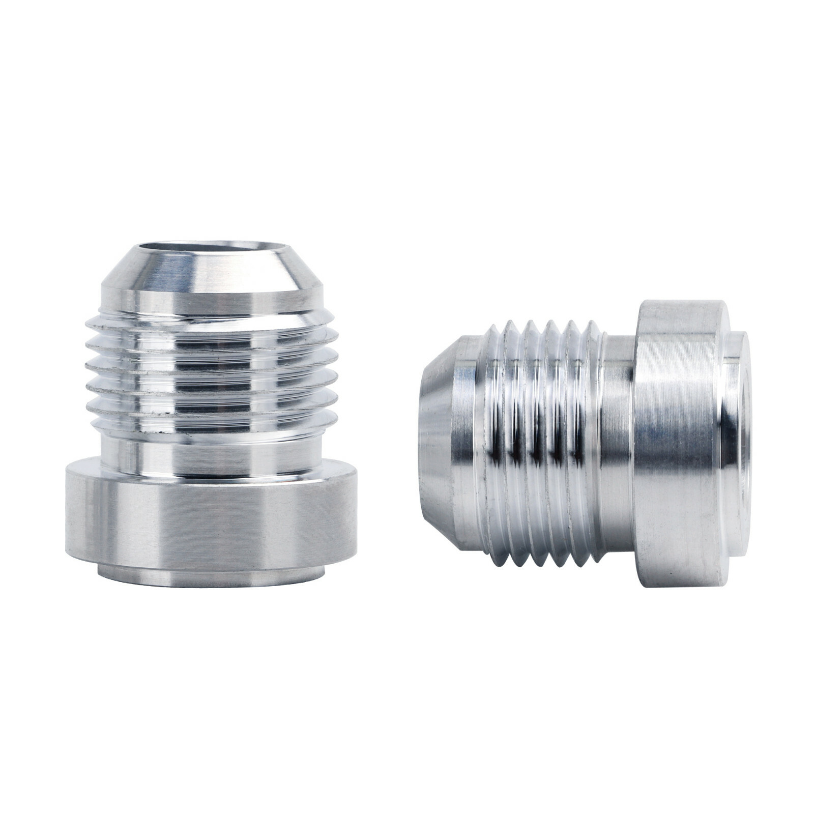 2 × 6AN 8AN 10AN Male Weld On Fitting Bung Fits Hose Adapter Fuel Oil Aluminum