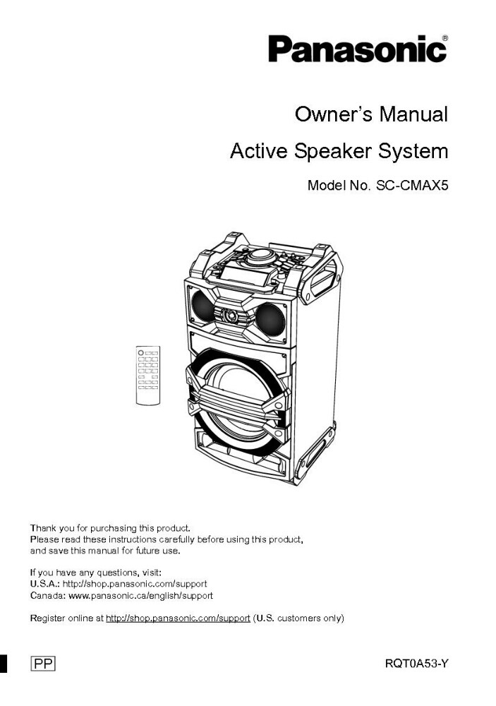 Panasonic SA-CMAX5 Stereo System Owners Instruction Manual