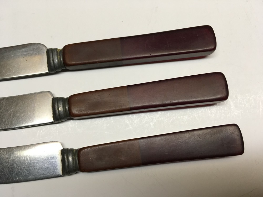 3 pcs Stainless 2-Tone Bakelite Flatware Knives