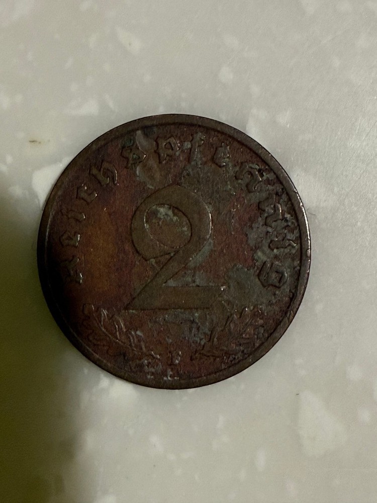 1937 German 2 Reichspfennig Coin E24