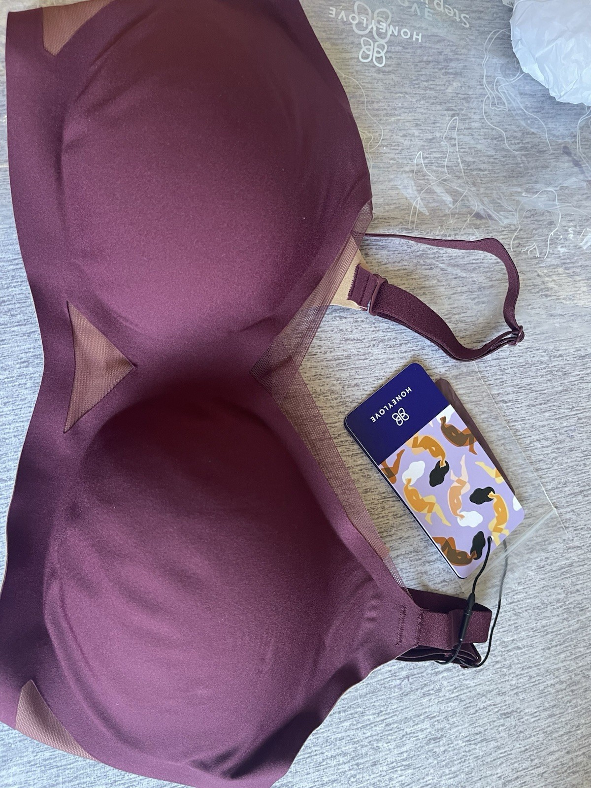 NWT HONEYLOVE Crossover Wireless Bra Size Medium 36 B/C Fig $69