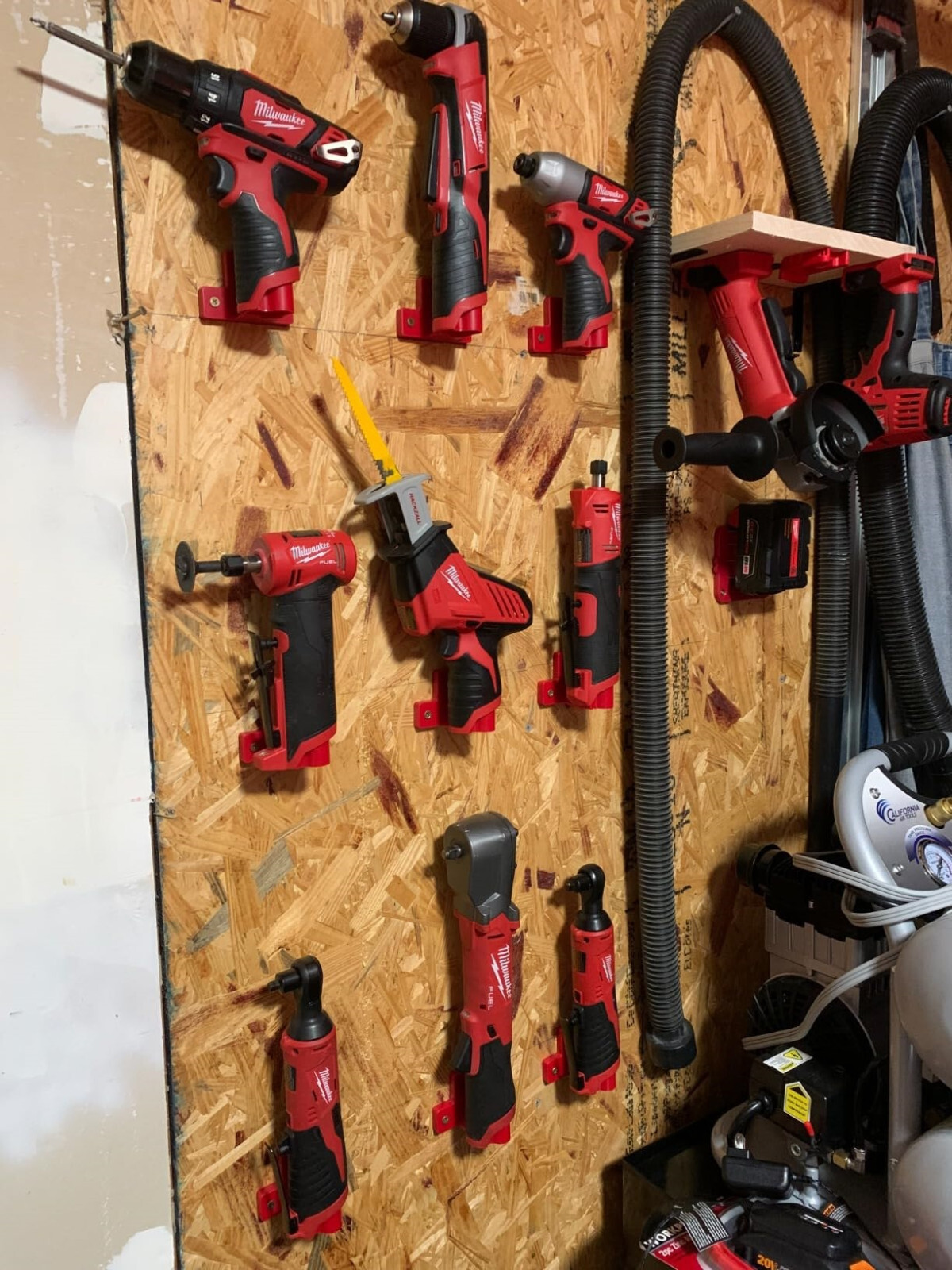 6x Wall Mount Drill Holder for Milwaukee M12 Tool Storage Hanger Mount Organizer