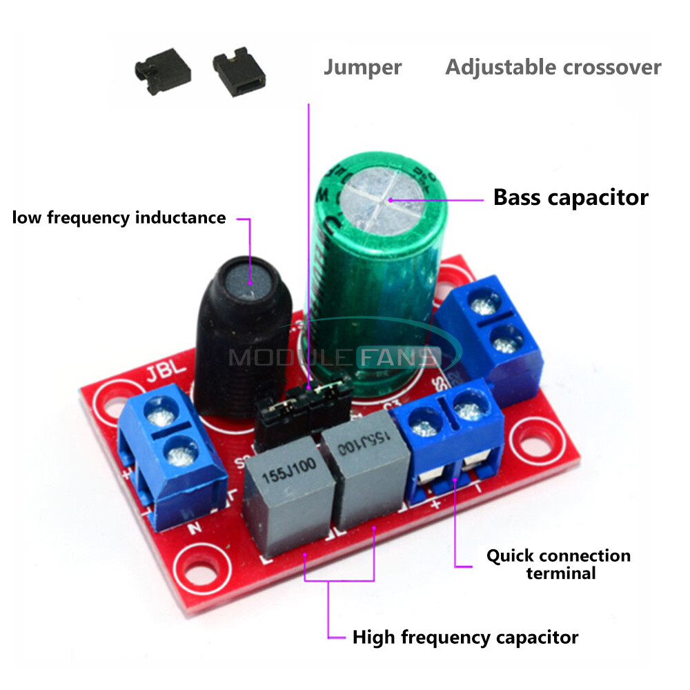 HIFI Speaker High and Low Frequency Two-way Divider Module DIY Audio Crossover