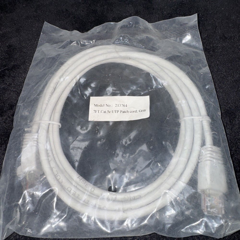 7FT Cat5e Ethernet Cable UTP LAN Network Patch Cord Cat 5e Cable - Gray