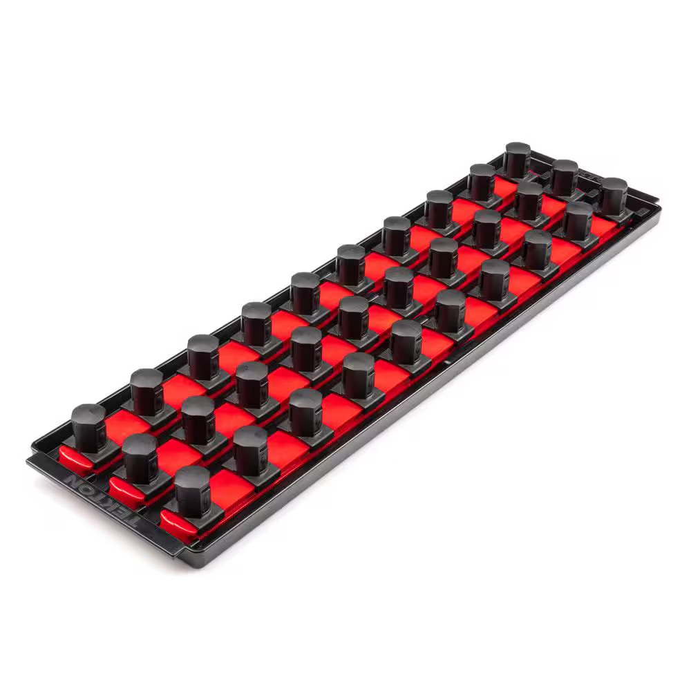 3/4 Inch Drive 3-Rail Socket Organizer Set, Red (30-Tool)