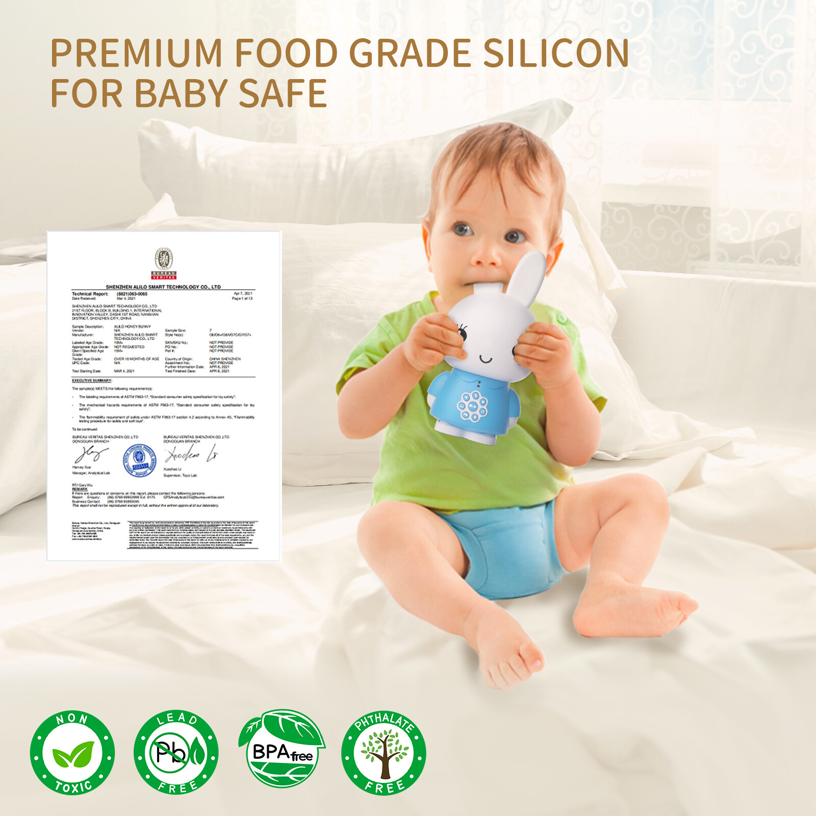 Alilo G6 Honey Bunny, Nursery Rhymes, Stories, Recording, Lullaby Baby Toy - NEW