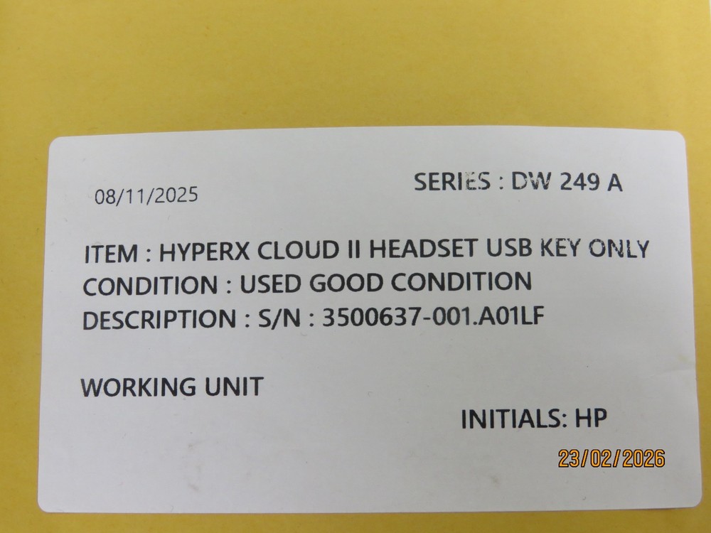 HYPERX CLOUD II HEADSET USB KEY ONLY [DW249A]