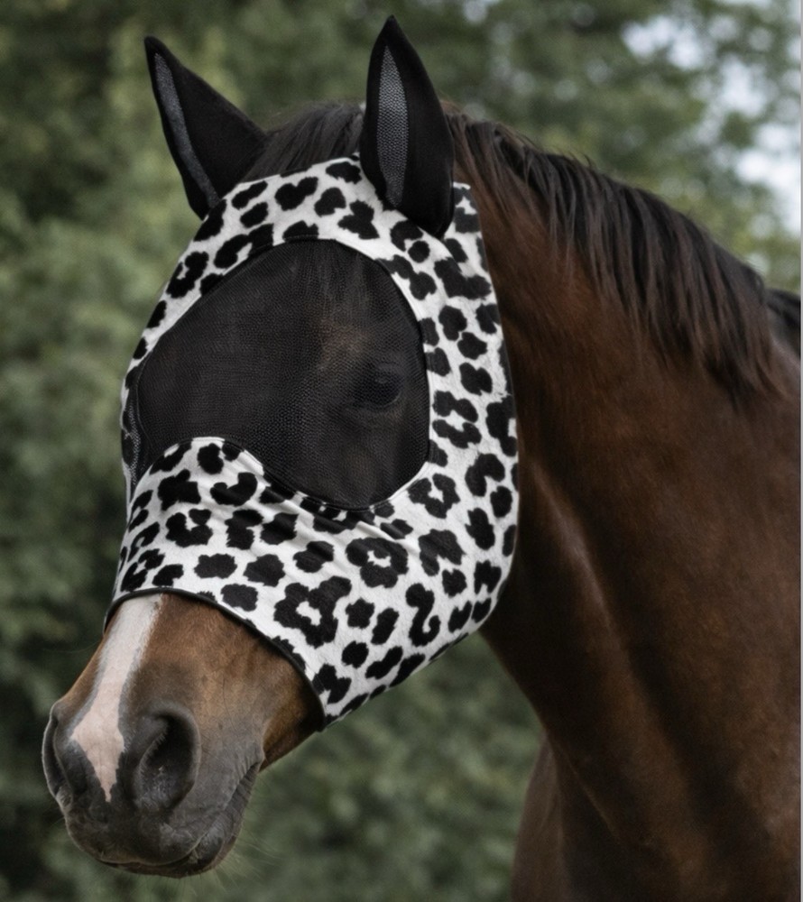 Black Leopard Fly Mask