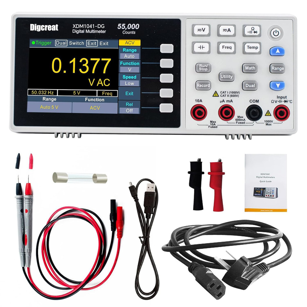 XDM1041-DG Mini Digital Multimeter - 3.5" LCD Display & True RMS Functionality