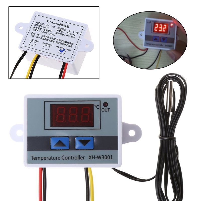 220V LED Digital Temperature Controller 10A Thermostat Control Switch Probe New