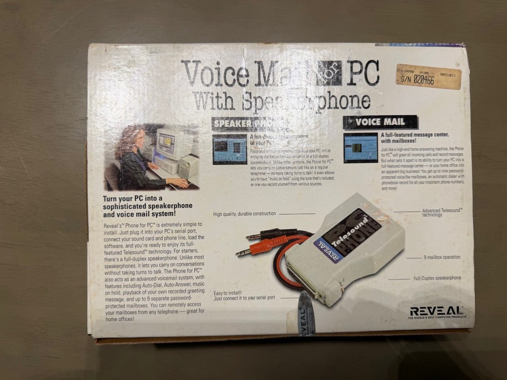 REVEAL VOICE MAIL FOR PC SPEAKERPHONE MODEL: VM100