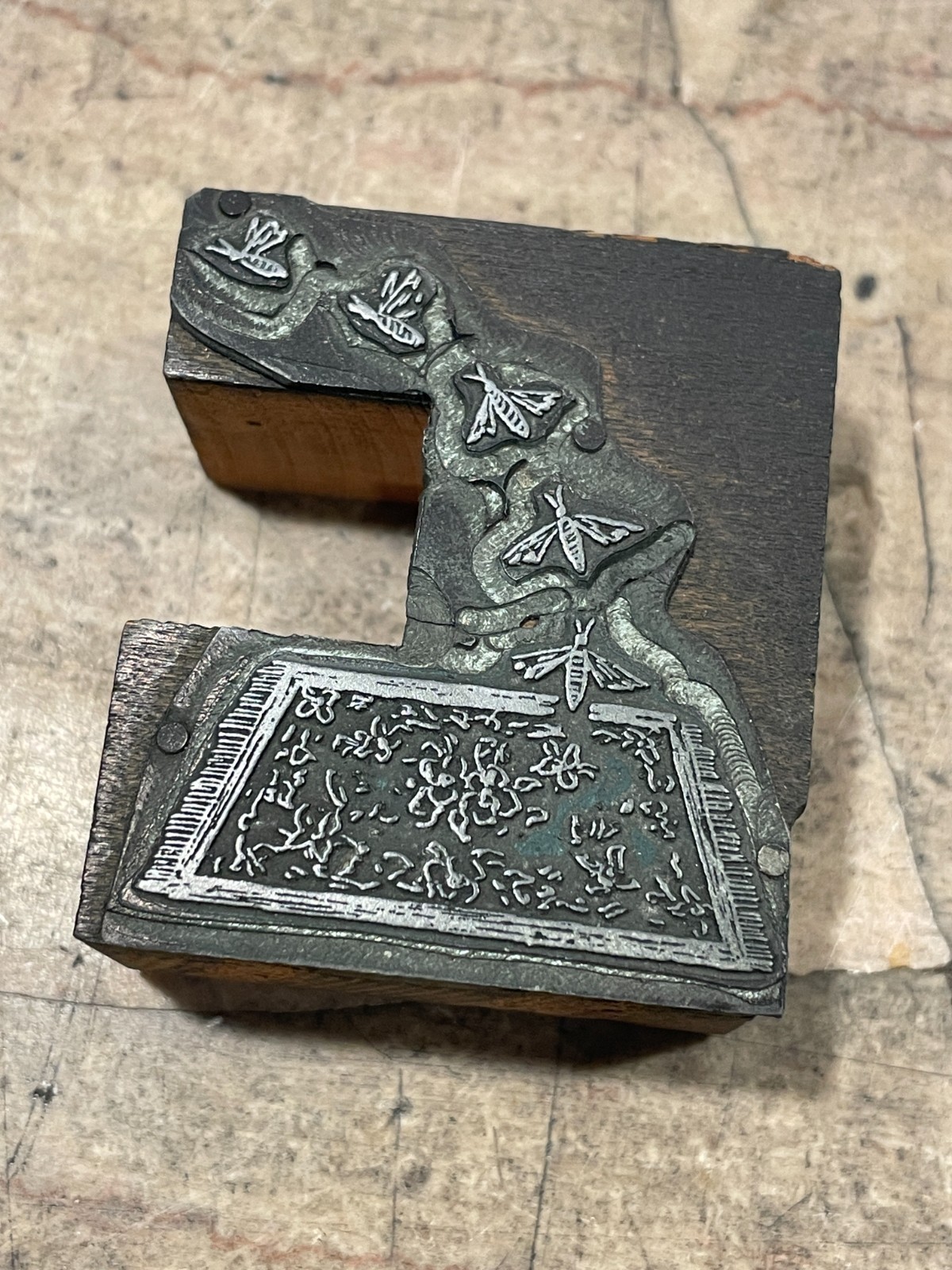 Printing Letterpress Printers Block Rug With Flying Moths (1523)