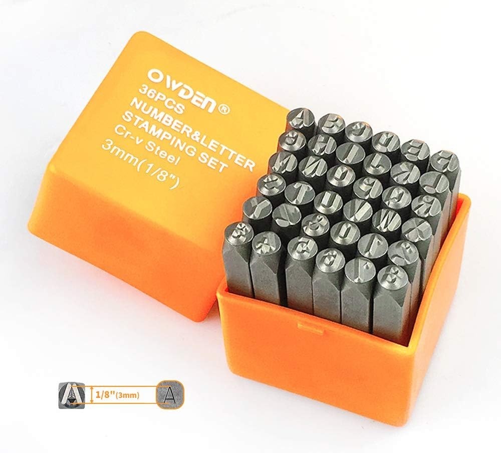 High-Quality 36-Pcs Stamping Tool Set - Includes Uppercase Letters & Numbers