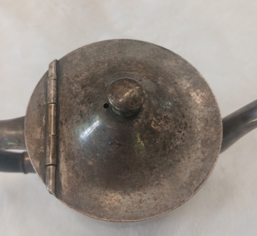 Antique Benedict Indestructo EPNSBMM nickel silver 1940s tea kettle