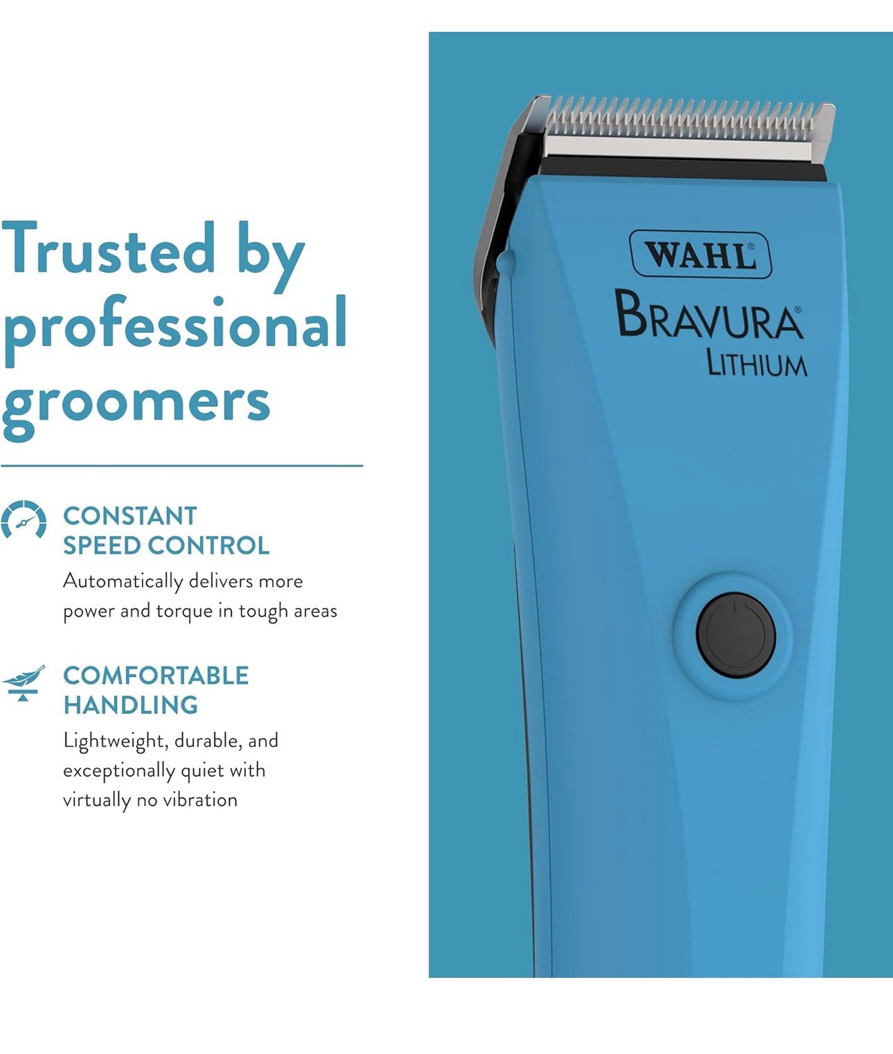 Wahl Bravura Pro Lithium Cordless Animal Clipper Turquoise - New