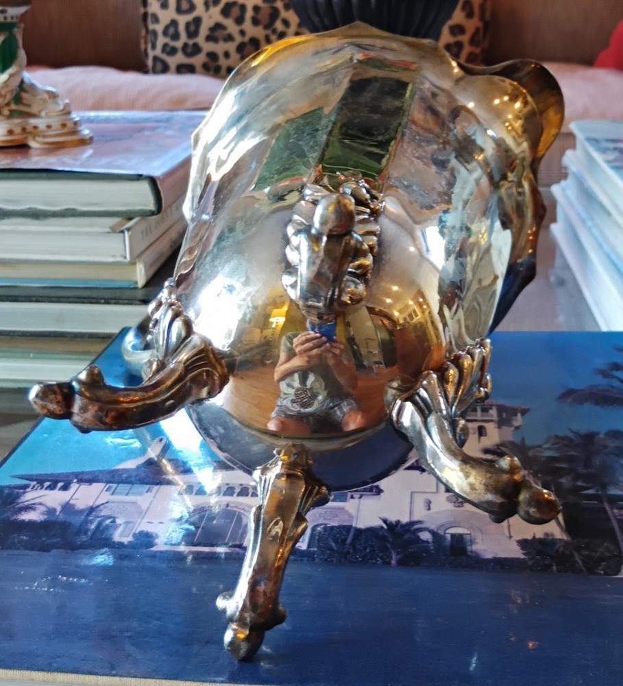 VINTAGE SILVERPLATE FOOTED WATER PITCHER