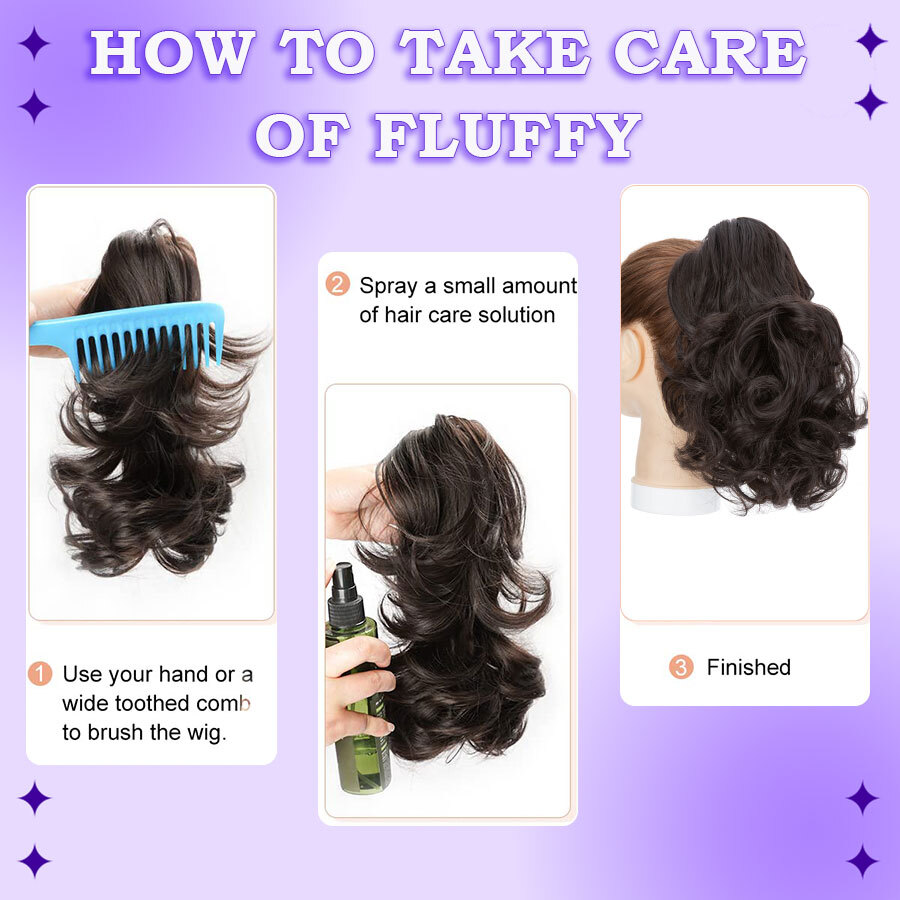 14" Short Claw On Ponytail Hair Extensions Natural Clip Pony Tail Thick As Human