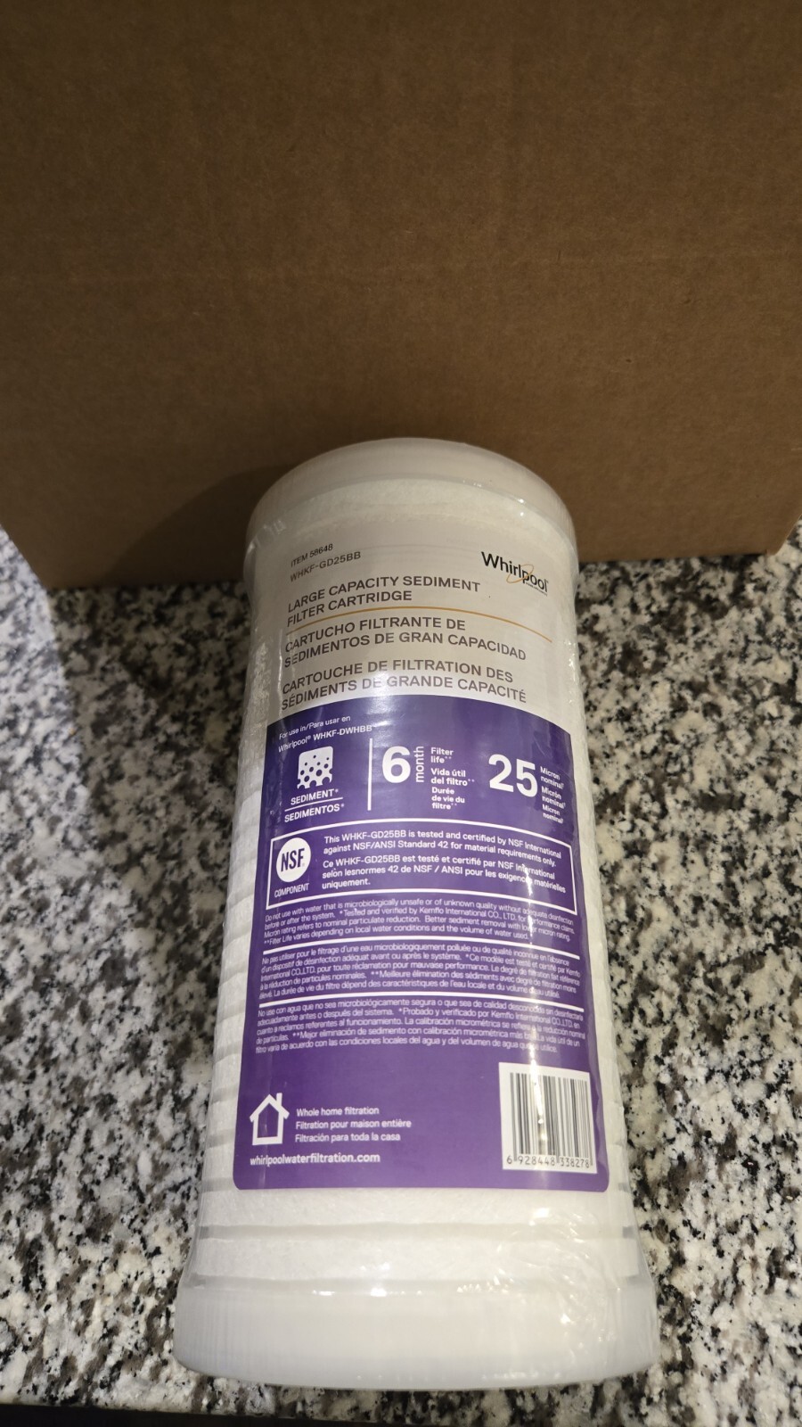 Whirlpool WHKF-GD25BB Large Capacity Whole House Replacement Filter - 6 Month