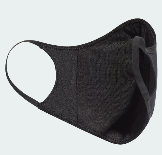 NWT Adidas Face Cover Soft Washable Reusable 2 Layer Machine Black 3 Pack SMALL