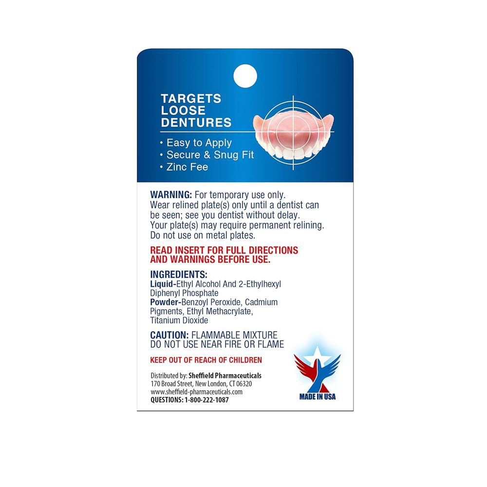 Advanced Formula Denture Reliner - Refit and Tighten Dentures/For Both Upper & L