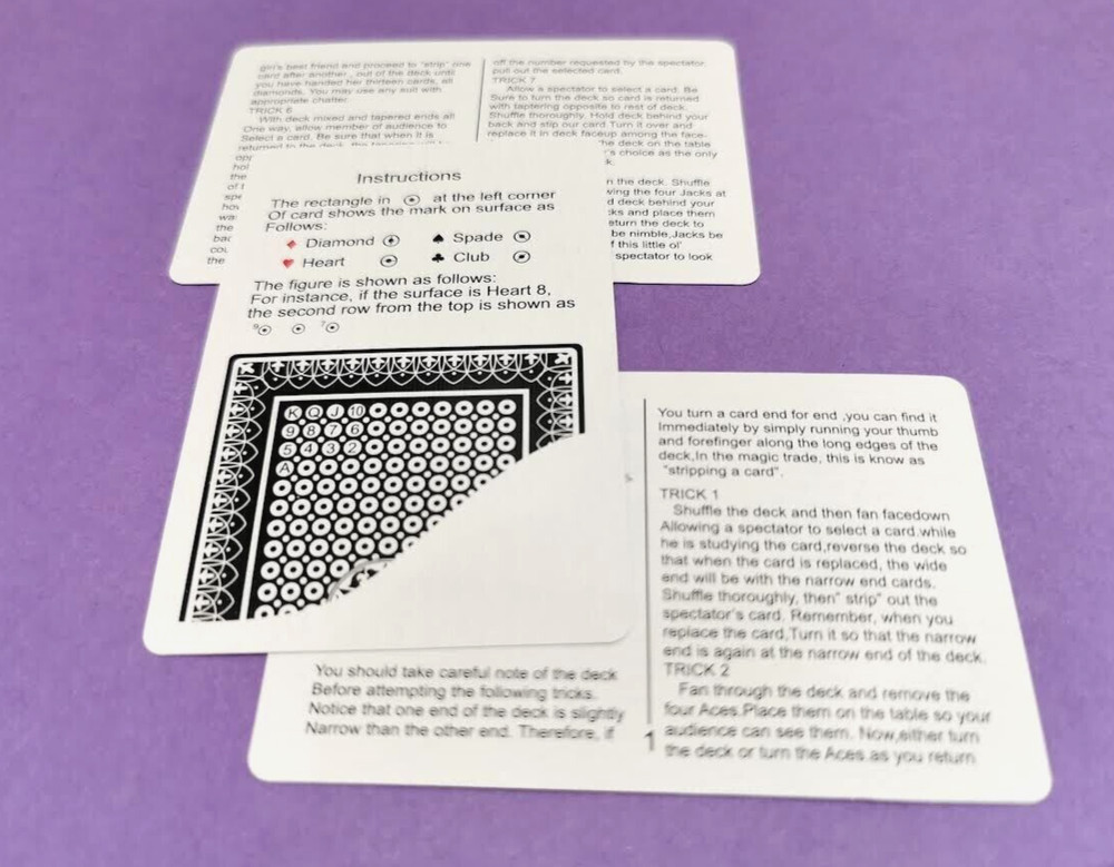 MAGIC playing Card Tricks 2 x Decks ULTIMATE Marked/Tapered/Stripper + Tutorial