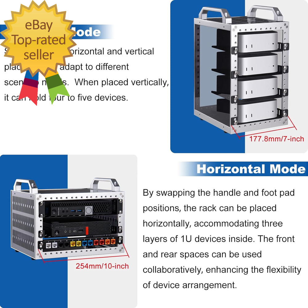 Deskpi Rackmate TT Mini Server Cabinet for Mini PC Network Servers Audio