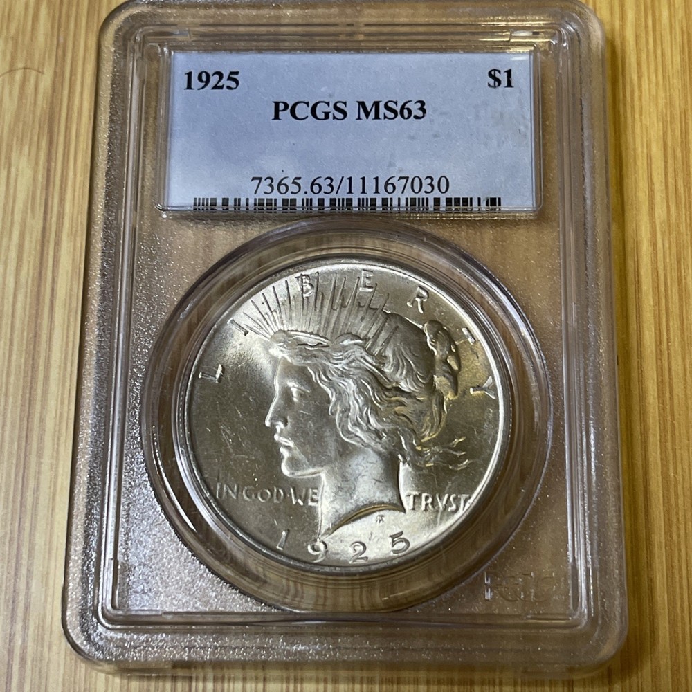 1925 Peace Silver $1 Dollar PCGS MS 63