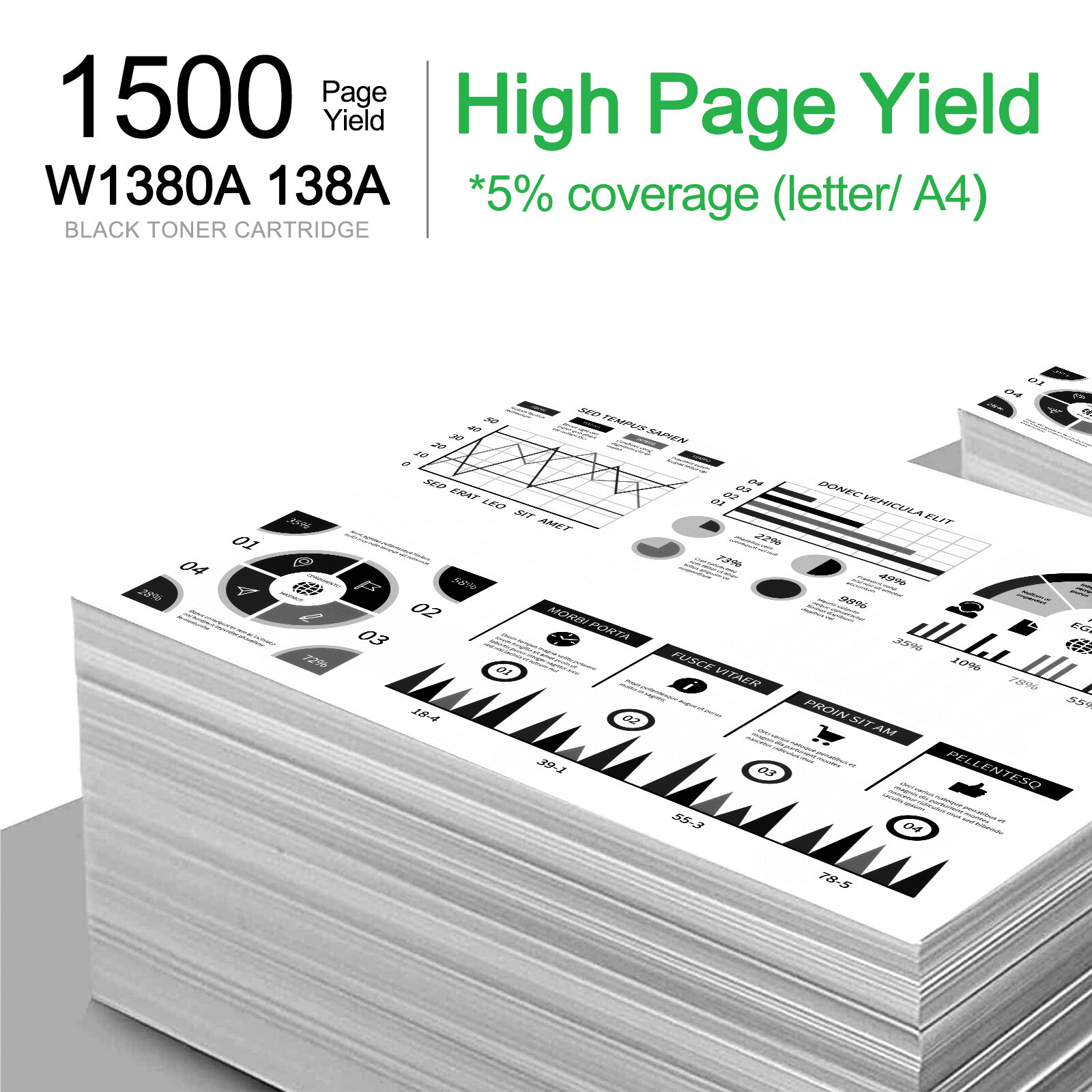 2PK W1380A Toner with Chip For 138A HP LaserJet Pro 3001dw 3001fdw MFP 3101fdw