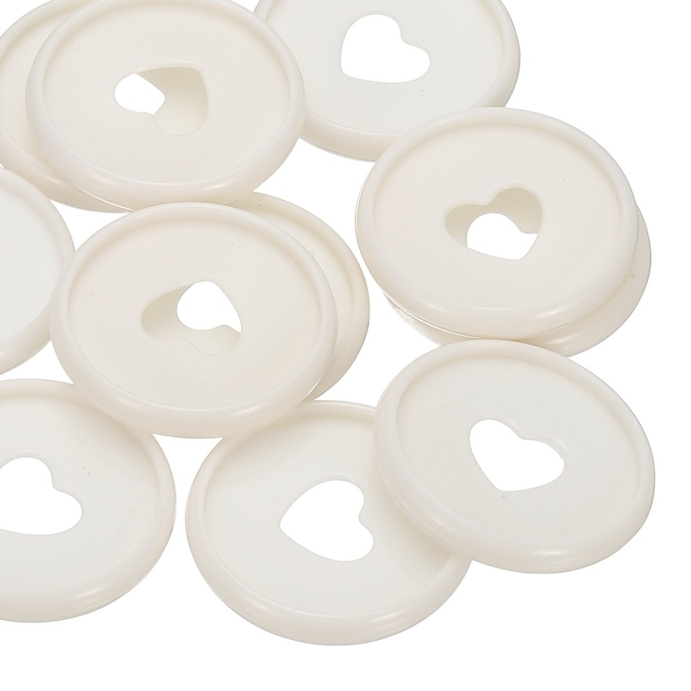 28mm Plastic Book Binding Discs, 11 Pack Expansion Discs Heart, White