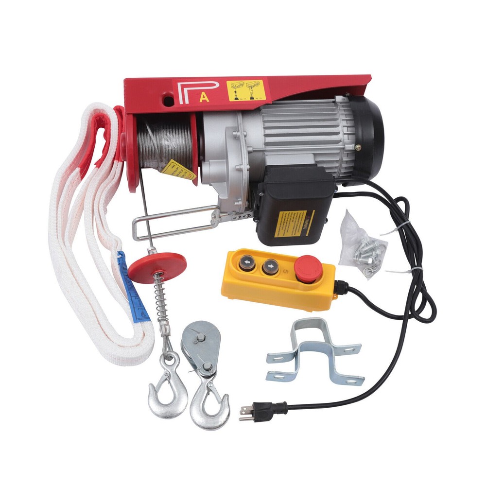 2200LBS Electric Hoist Winch Engine Crane with Wireless 110V