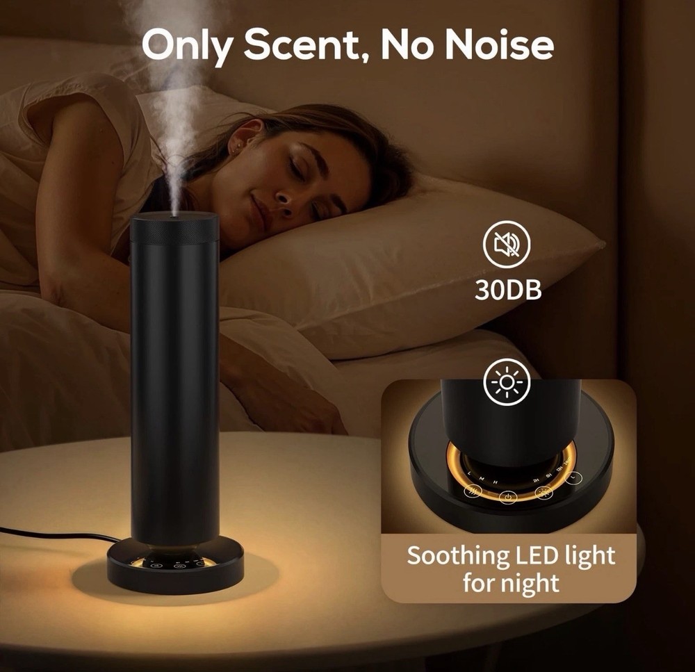 Dakomoda Waterless Diffuser with 90ML Essential Oils, Covers 1000 Sq Black