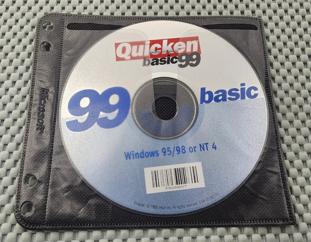 Intuit Quicken Basic 99 Software Disc for Win 95/98/NT4 - CD ONLY!!!!