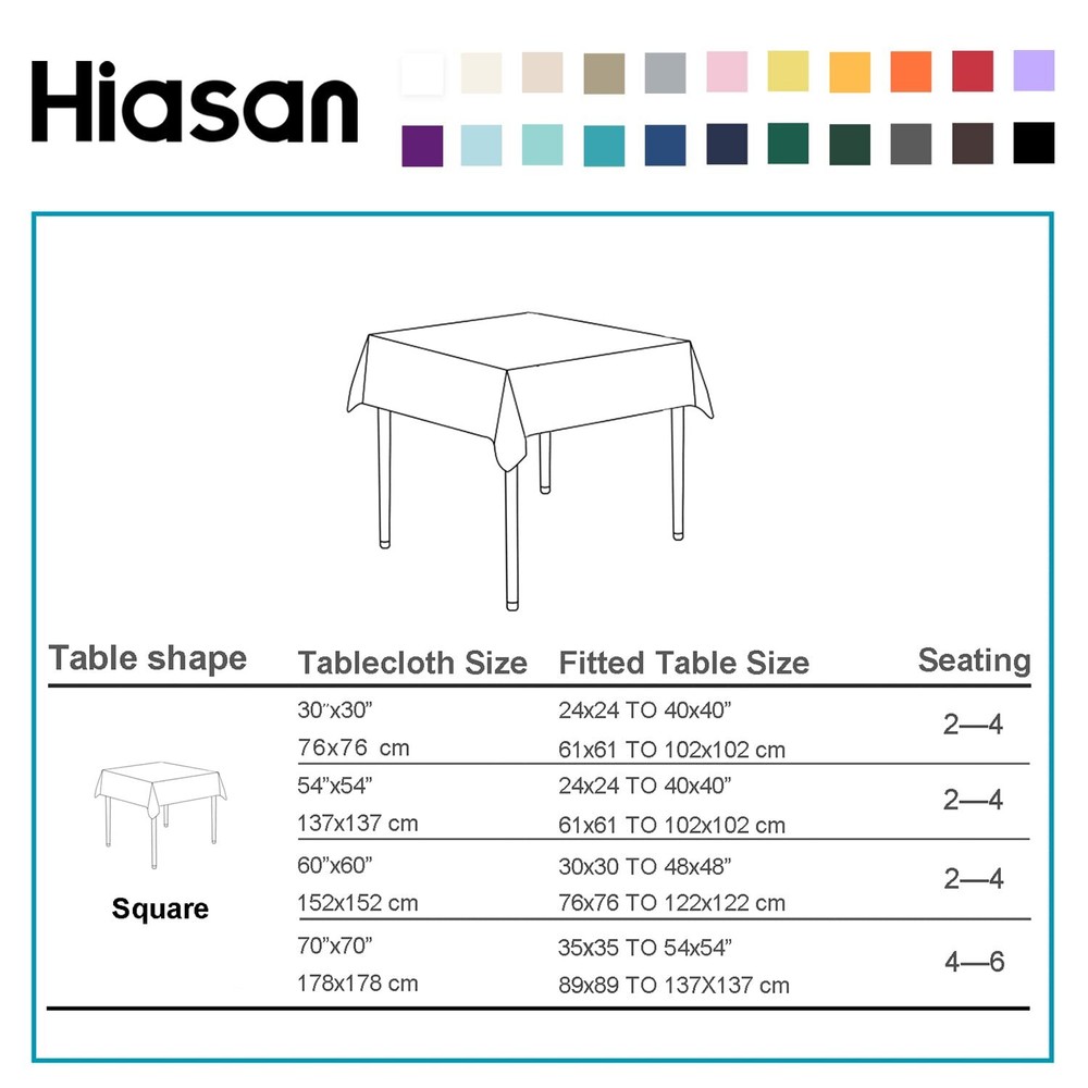 2 Pieces Square Tablecloth - Waterproof Washable Polyester Table Cloth for Di...