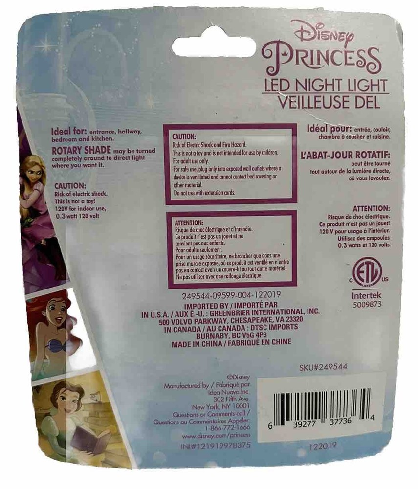 Disney Princess Led Night Light